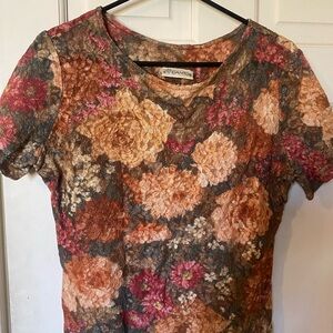 Vintage Floral Lace Top in Warm Tones